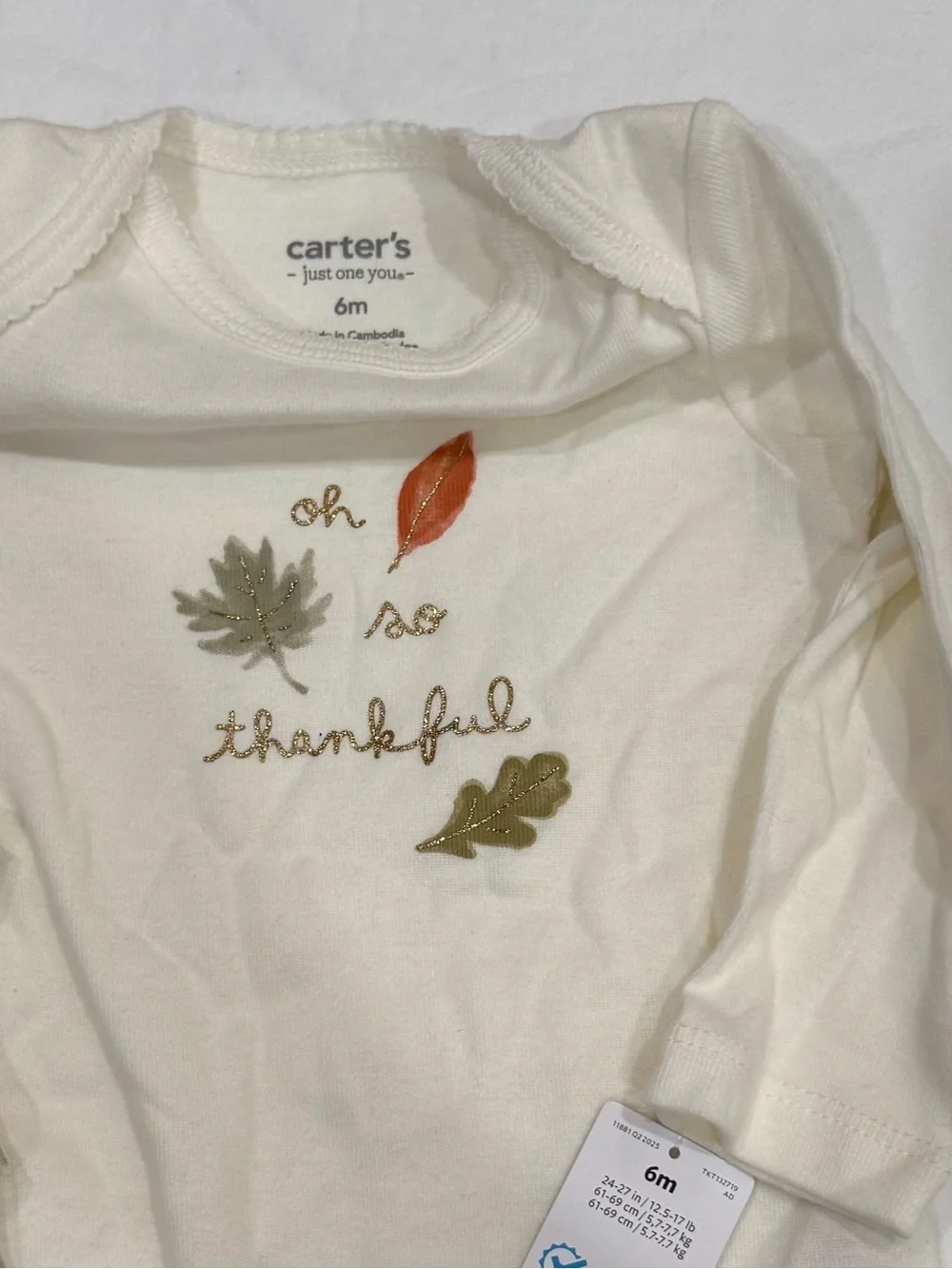 Carter's Cream Bodysuit & Sage Tulle-Layered Leggings Set